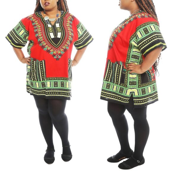Unisex African Traditional Tunic Dashki Top Tunic NWT O/S - Picture 1 of 6